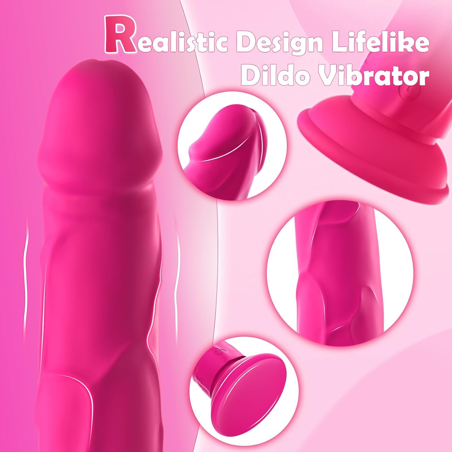 Realistic Pink Dildo Vibrator