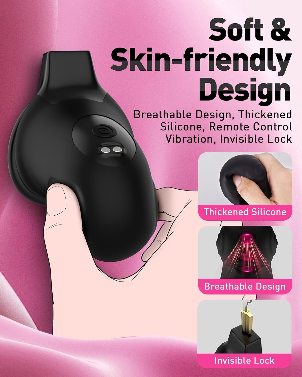 Remote Vibrating Chastity Cage for Men