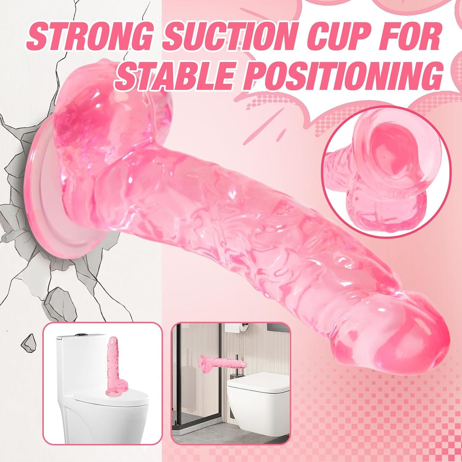 Realistic Pink Silicone Dildos