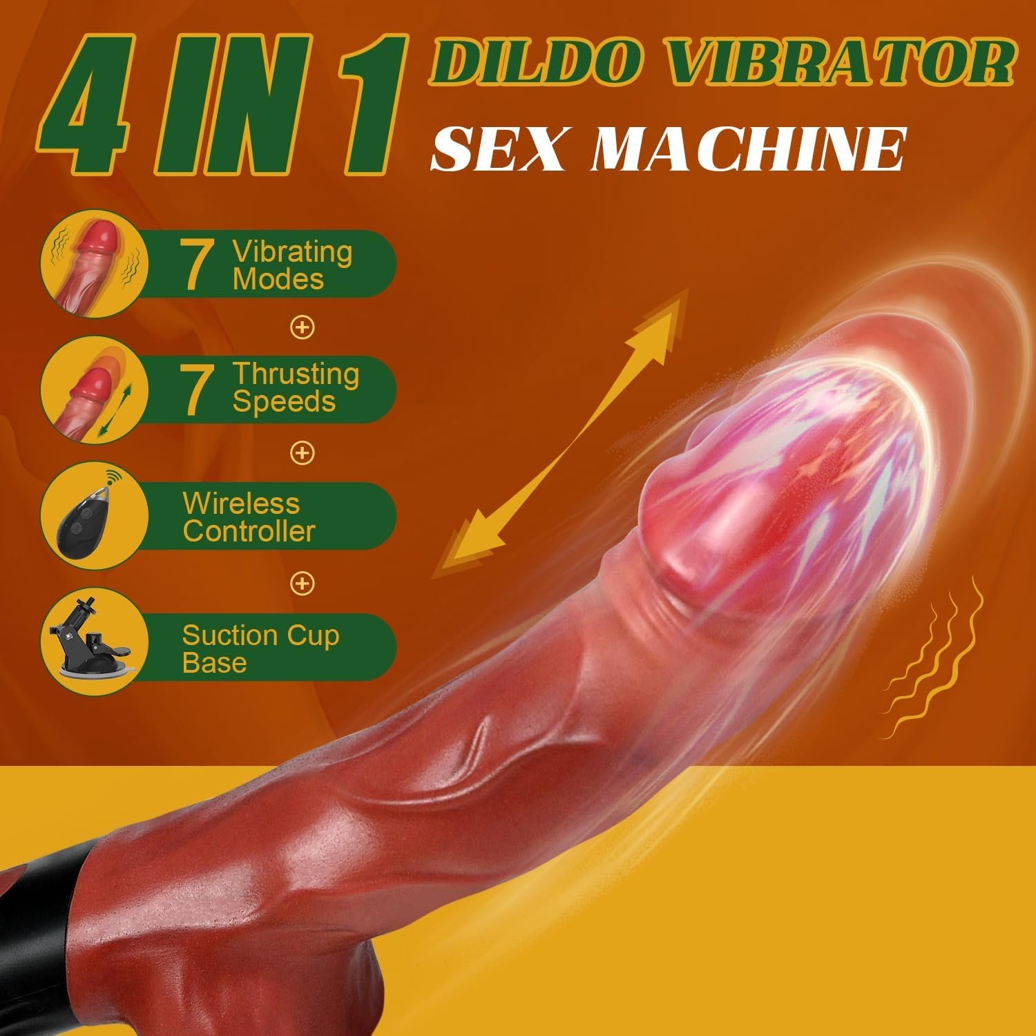 Thrusting Dildo Vibrator Remote Control