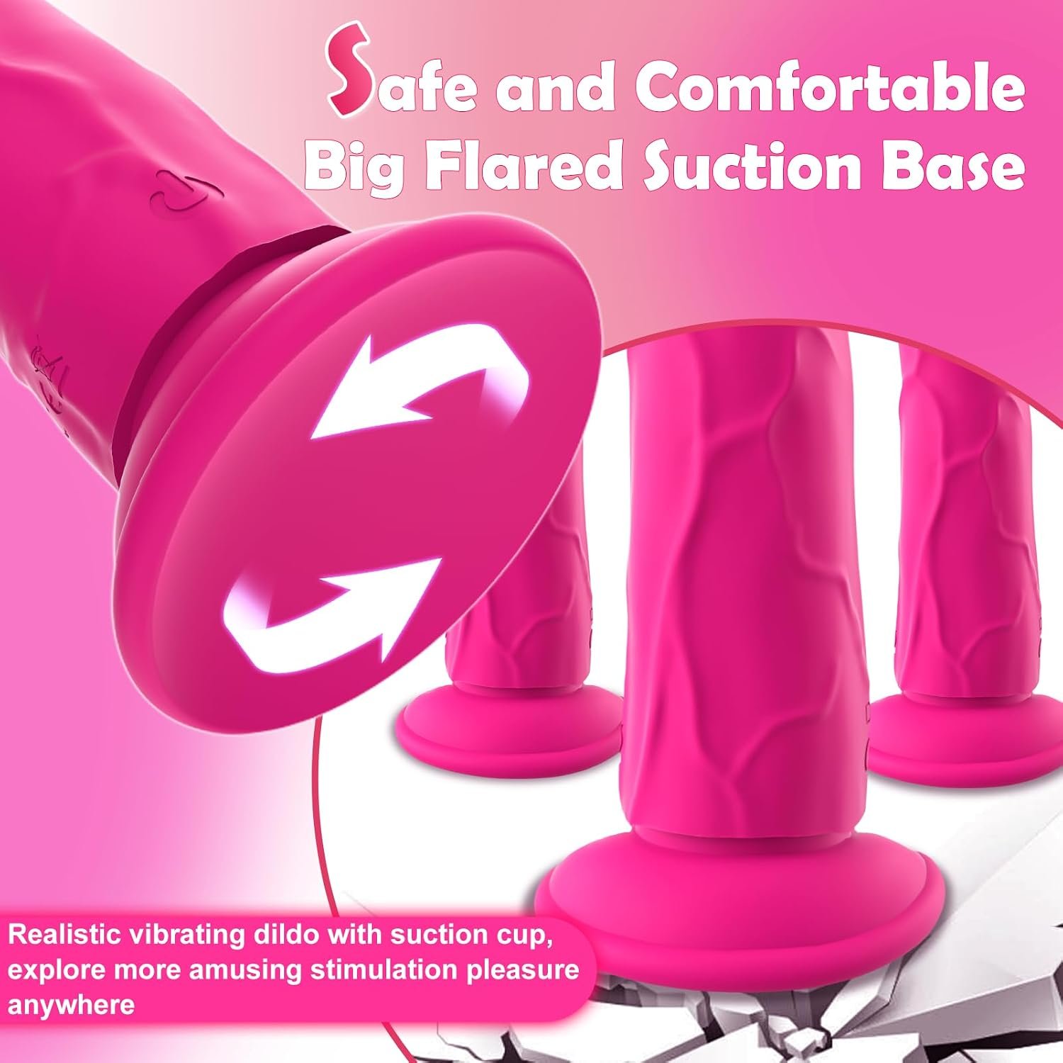 Realistic Pink Dildo Vibrator