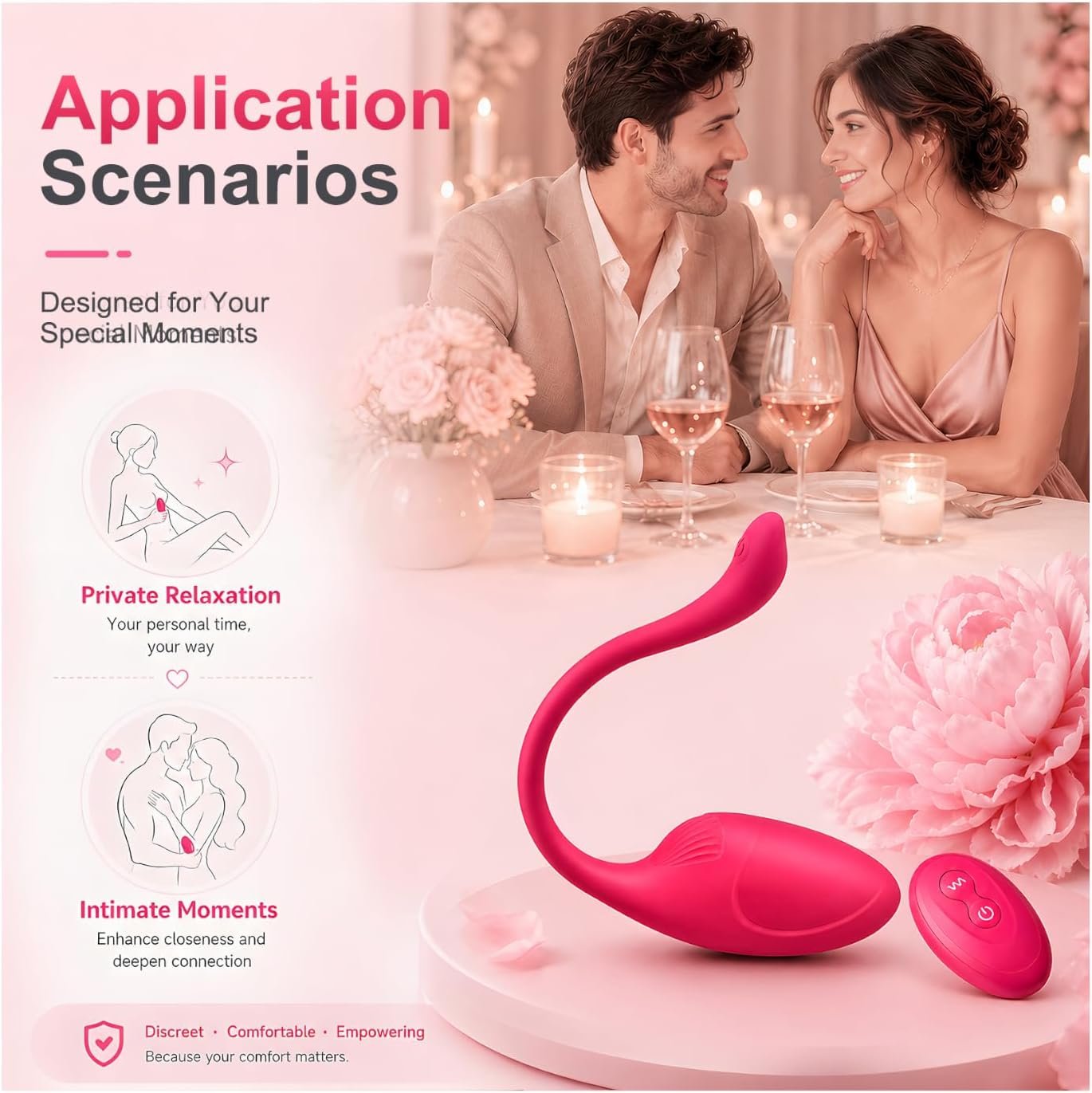 Pink Fun Wearable Vibrator for Couples