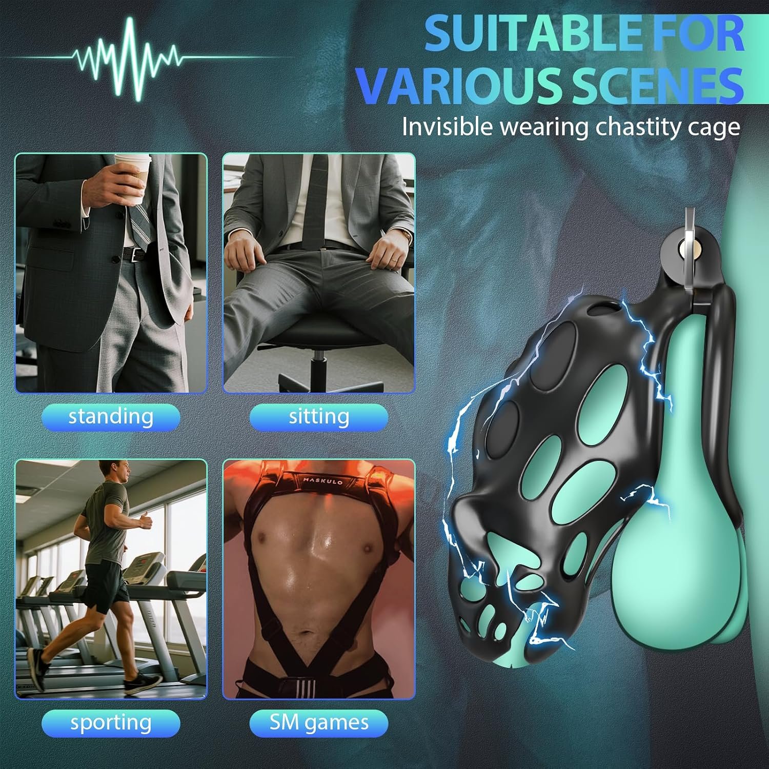 Sex Toy Electric Shock Chastity Cage