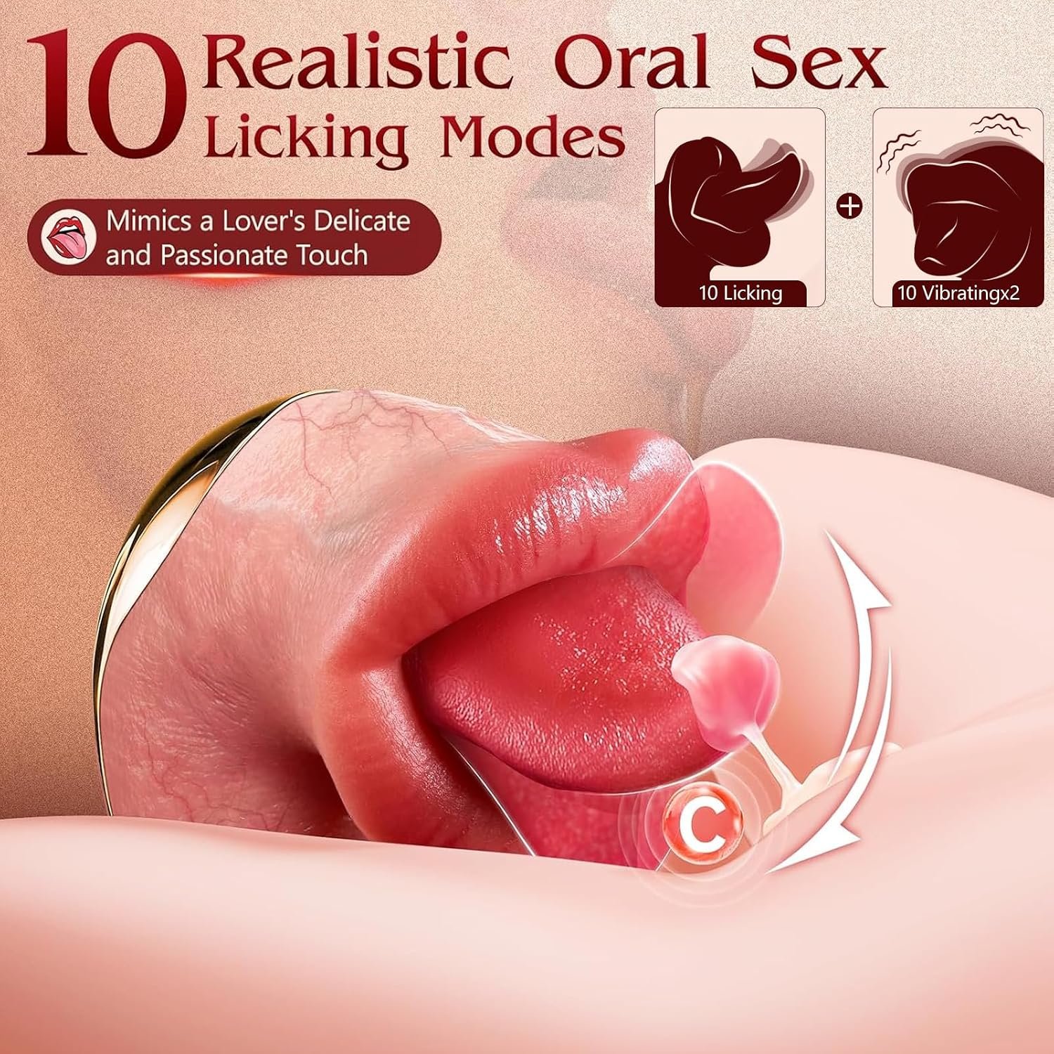 Thrusting Dildo Tongue Sex Toy