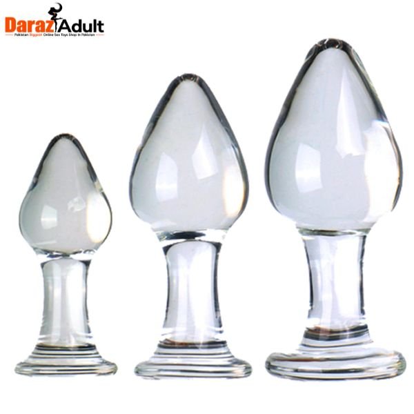 3Pcs Crystal Glass Anal Butt Plug