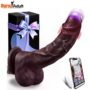 Realistic Black Thrusting Dildo for Women